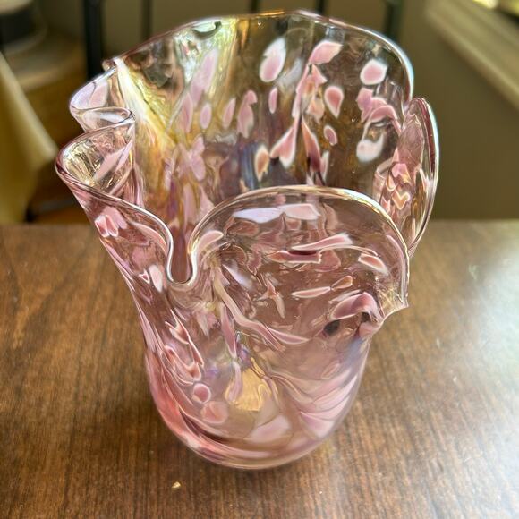 Handmade Other - Vintage ’69 Studio Art Glass Connie Christopher Handkerchief Vase pink
